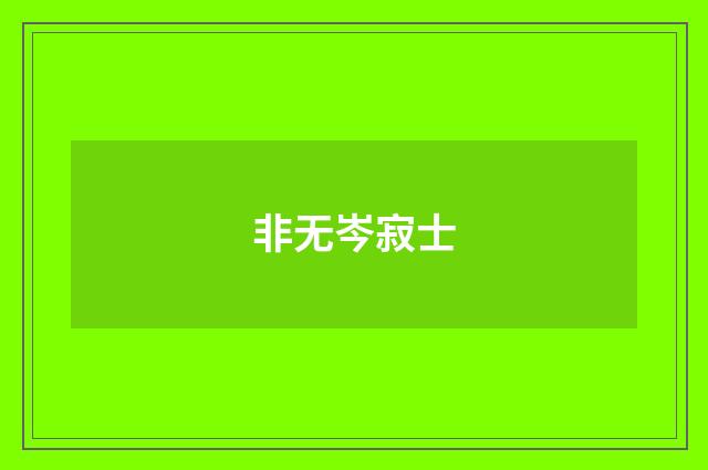 非无岑寂士