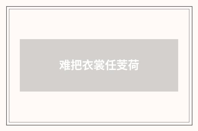 难把衣裳任芰荷