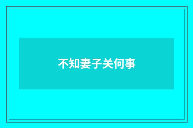 不知妻子关何事