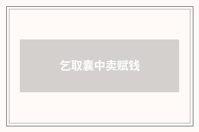 乞取囊中卖赋钱