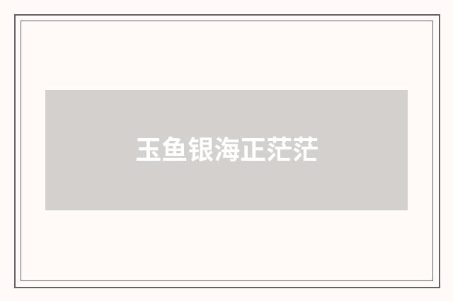 玉鱼银海正茫茫