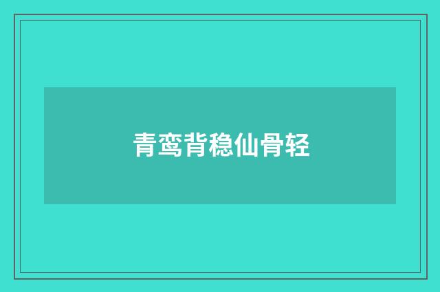 青鸾背稳仙骨轻