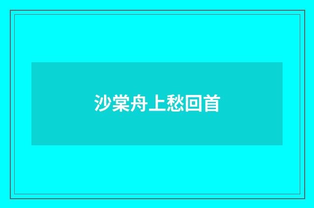 沙棠舟上愁回首