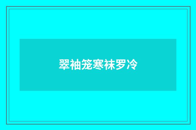 翠袖笼寒袜罗冷