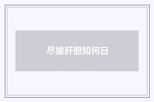 尽披肝胆知何日