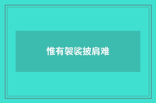 惟有袈裟披肩难