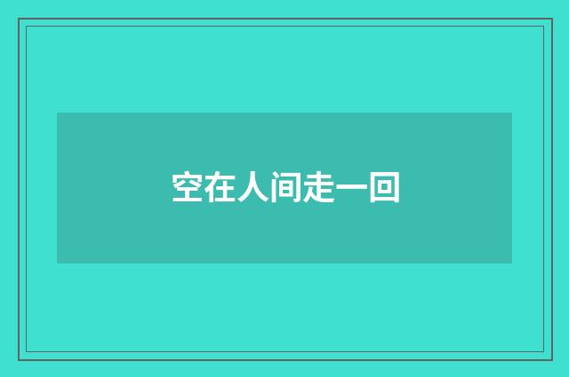 空在人间走一回