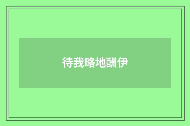 待我略地酬伊
