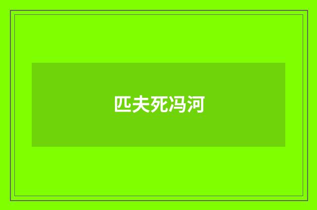 匹夫死冯河