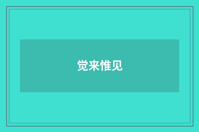 觉来惟见
