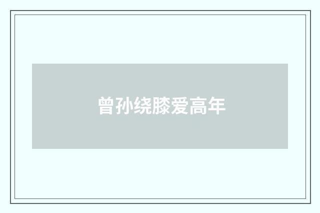 曾孙绕膝爱高年