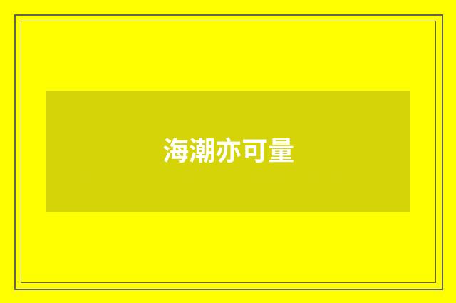 海潮亦可量