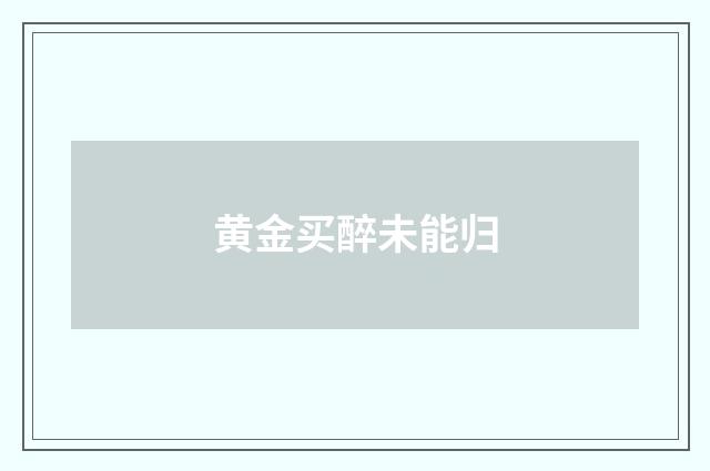 黄金买醉未能归