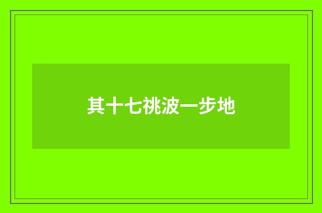 其十七祧波一步地