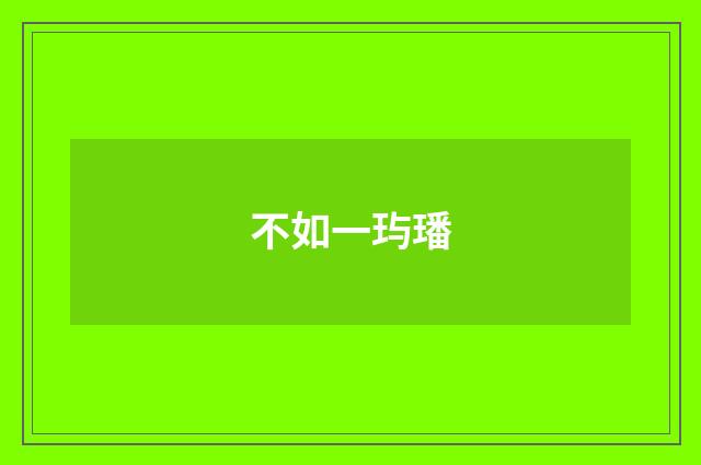 不如一玙璠
