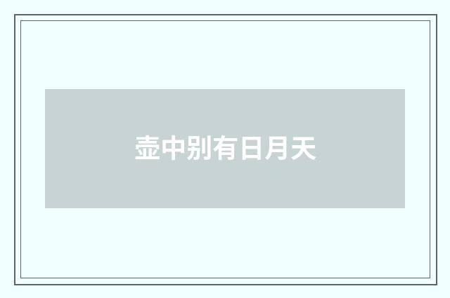 壶中别有日月天