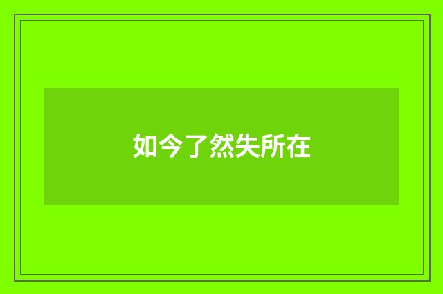 如今了然失所在