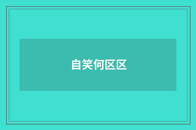 自笑何区区