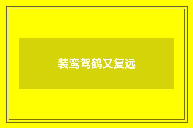装鸾驾鹤又复远
