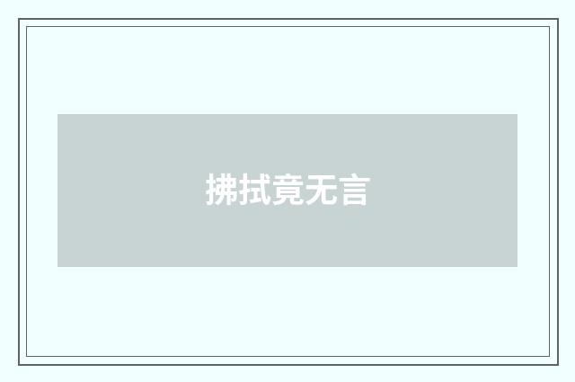 拂拭竟无言
