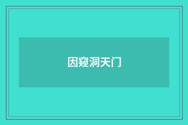 因窥洞天门