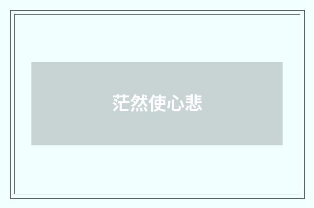 茫然使心悲
