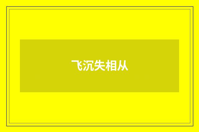 飞沉失相从