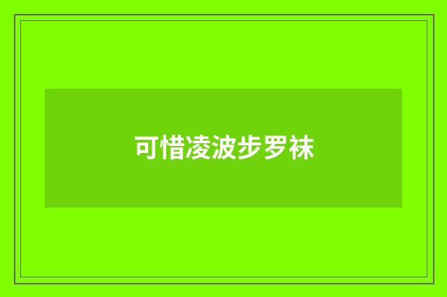 可惜凌波步罗袜