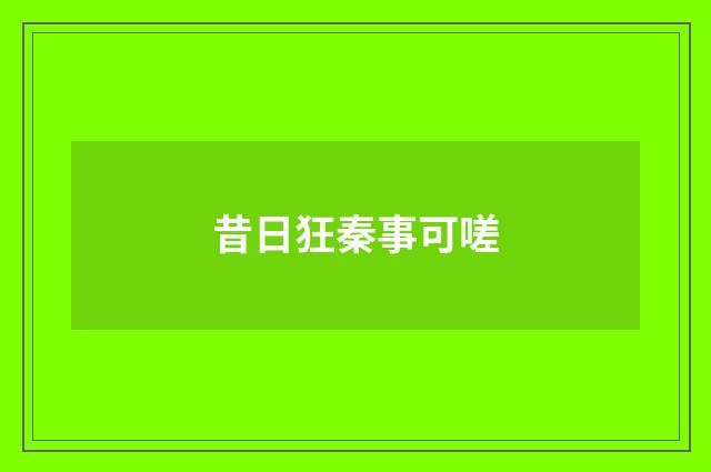 昔日狂秦事可嗟