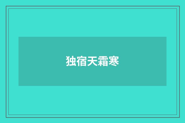 独宿天霜寒