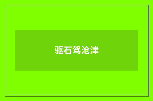 驱石驾沧津