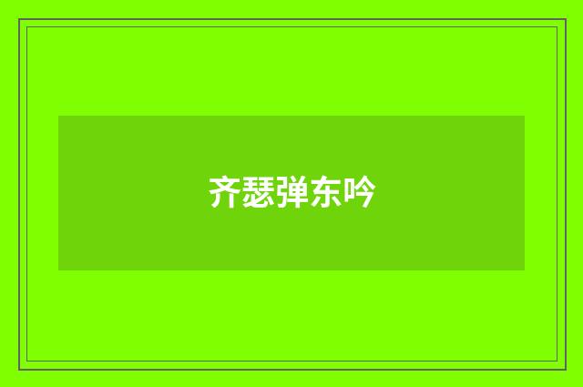 齐瑟弹东吟