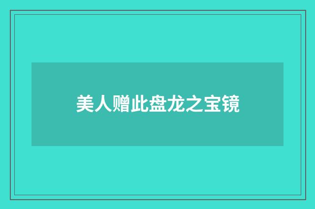 美人赠此盘龙之宝镜