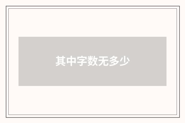 其中字数无多少