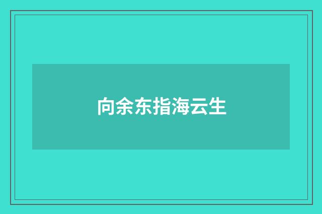向余东指海云生