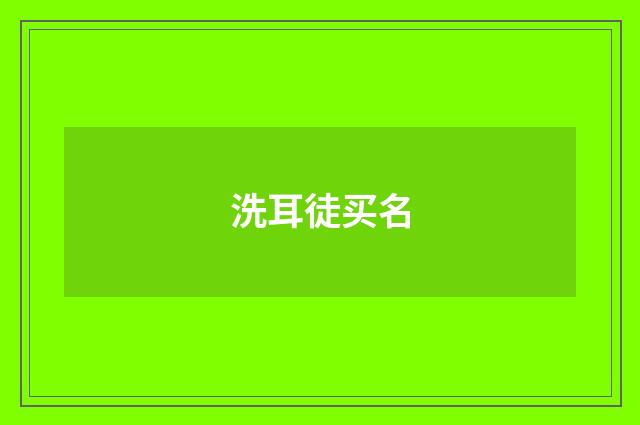 洗耳徒买名