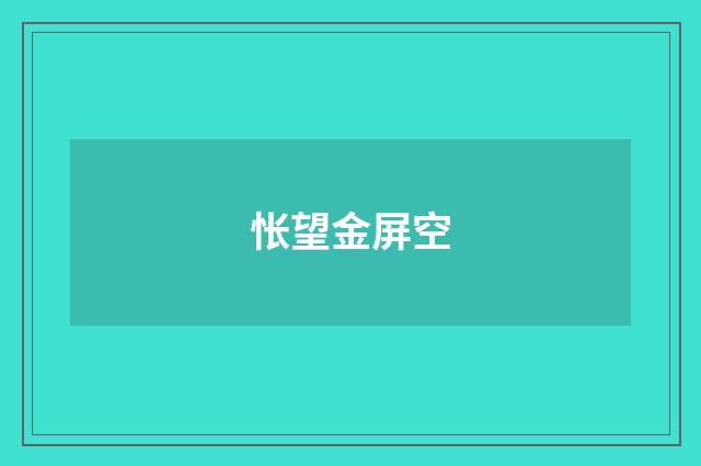 怅望金屏空
