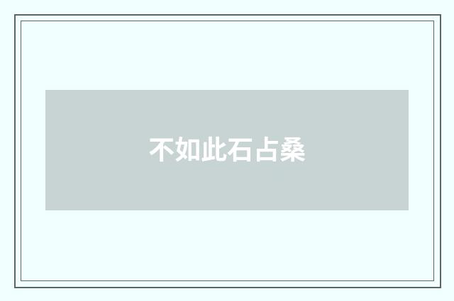 不如此石占桑