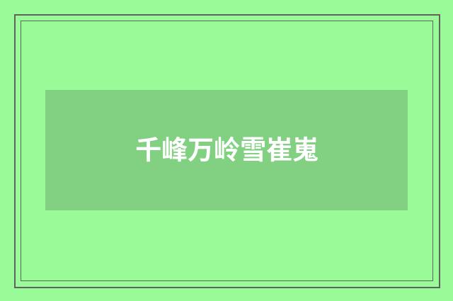 千峰万岭雪崔嵬