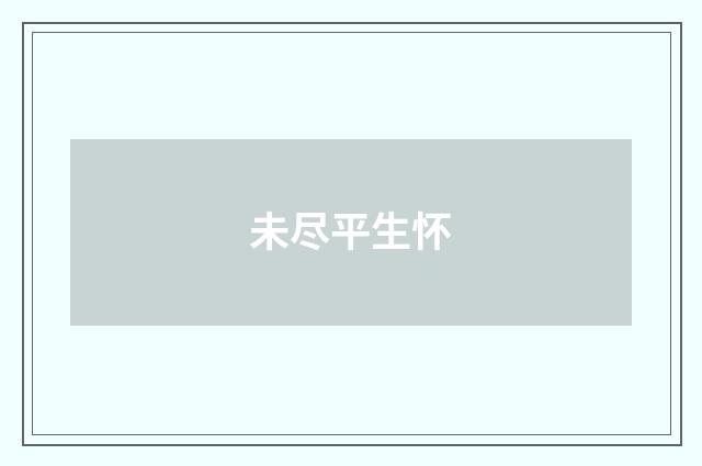 未尽平生怀