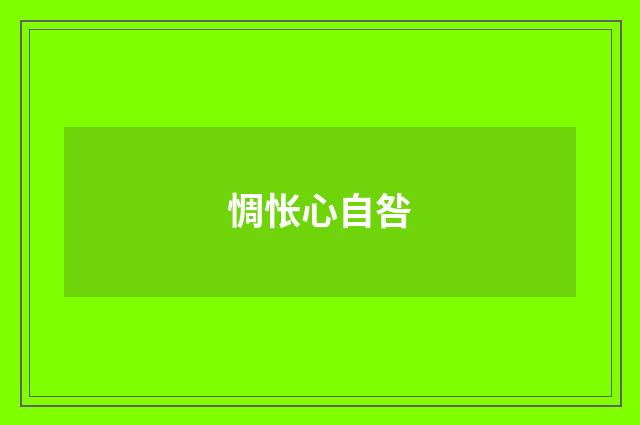 惆怅心自咎