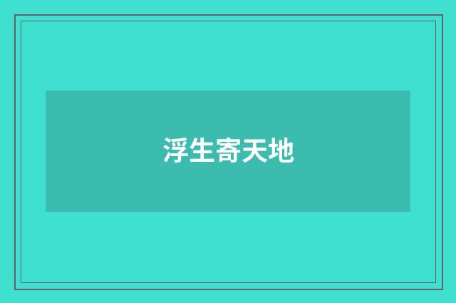 浮生寄天地