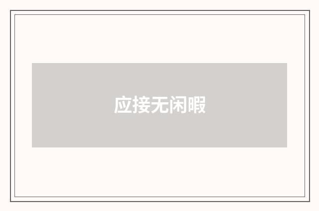 应接无闲暇