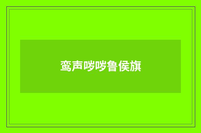 鸾声哕哕鲁侯旗