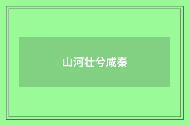 山河壮兮咸秦