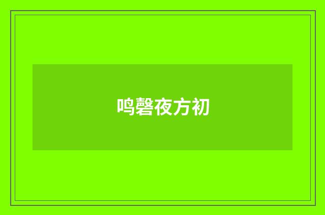 鸣磬夜方初