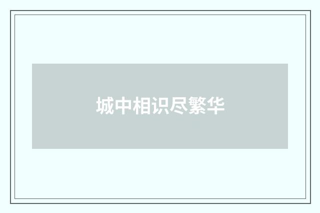 城中相识尽繁华