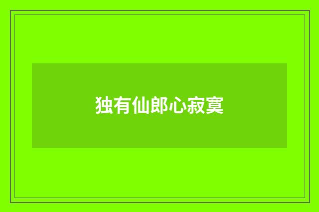 独有仙郎心寂寞