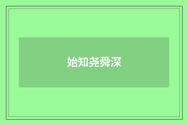 始知尧舜深