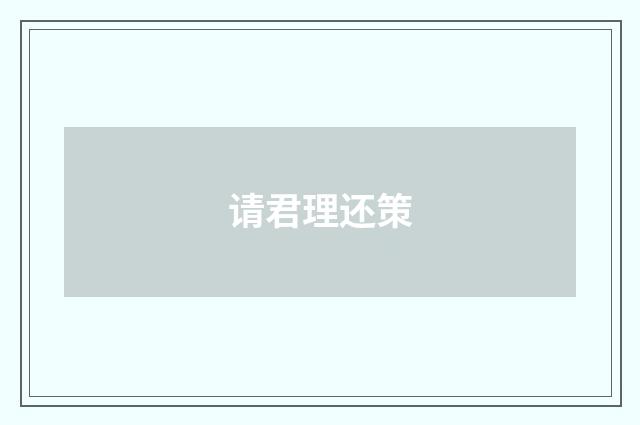 请君理还策